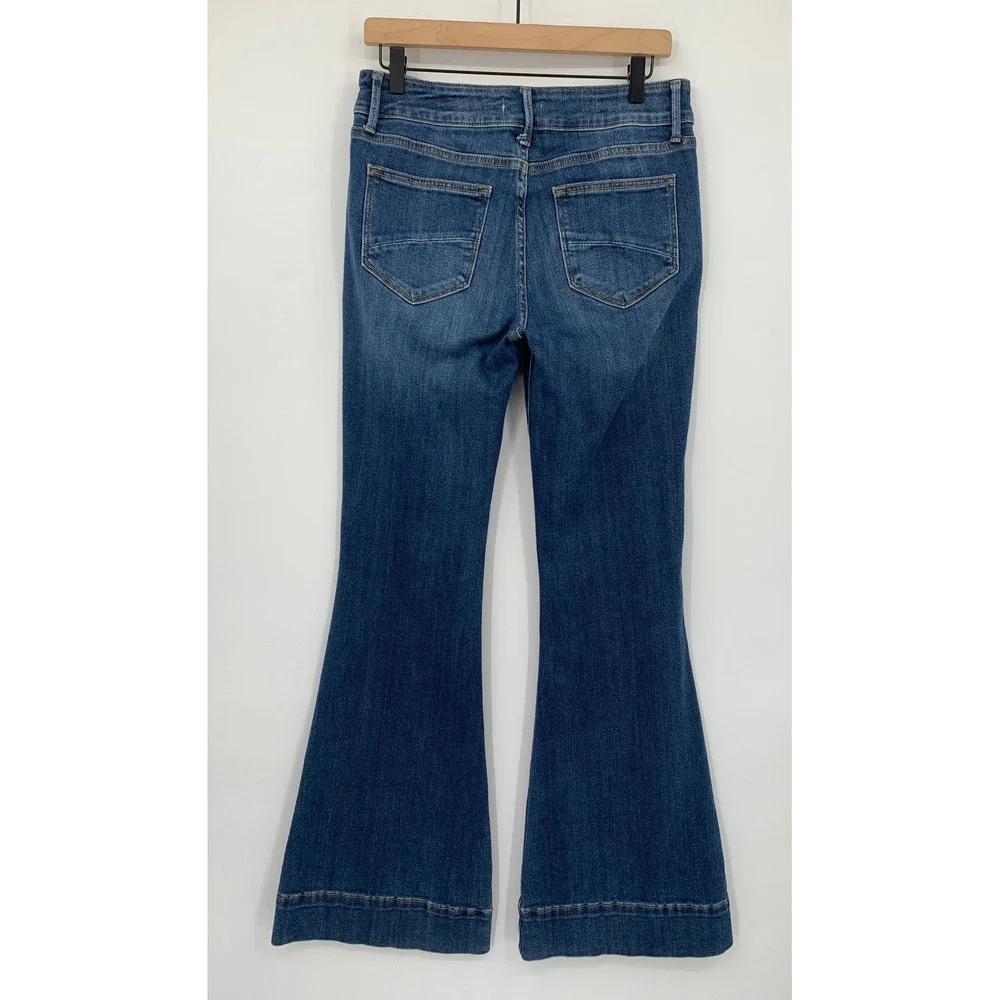 Driftwood Jeans Womens 28 Blue Farrah Flare Braided Pocket High Rise‎ Boho